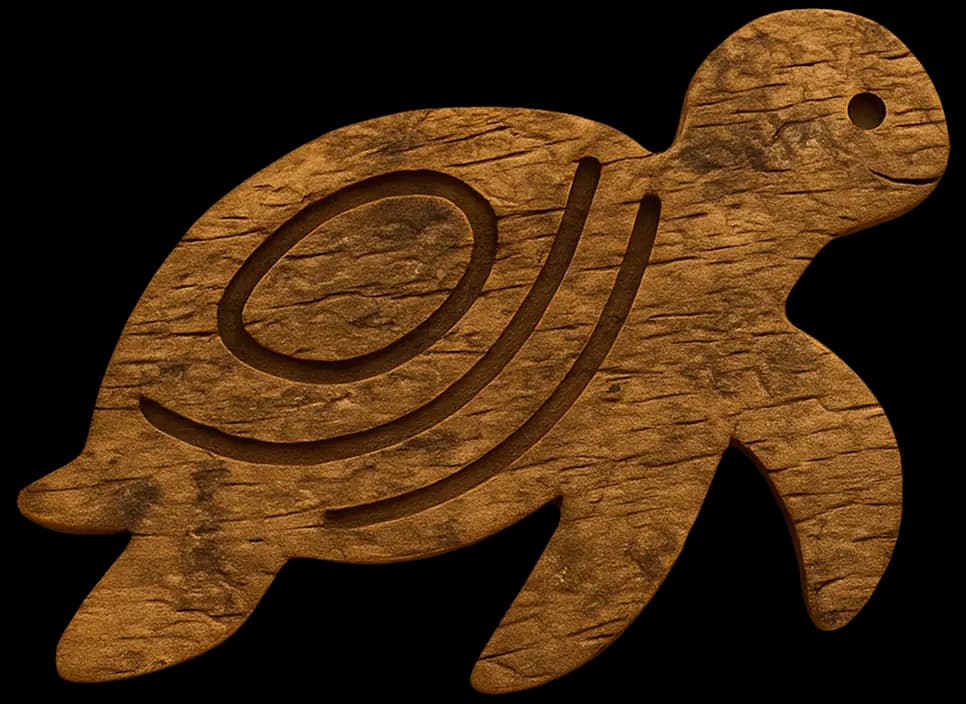 Wooden turtle illustration